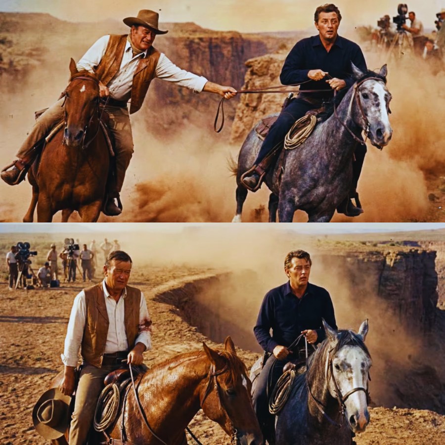John Wayne Threw Away a Perfect Take When Mitchum’s Horse Started Running — Here’s Why