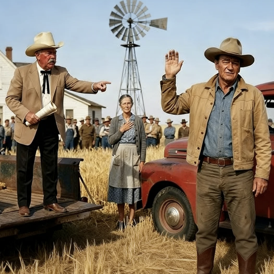 John Wayne Walked Into a Widow’s Farm Auction in Texas, 1958 — Then He Outbid the Bank