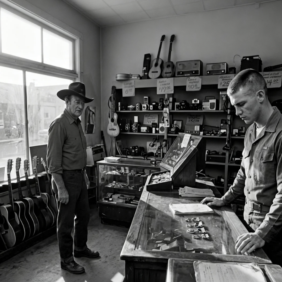John Wayne Walks Into a Pawn Shop and Sees a Young Marine Selling His Medals — What He Did Next Is Legendary